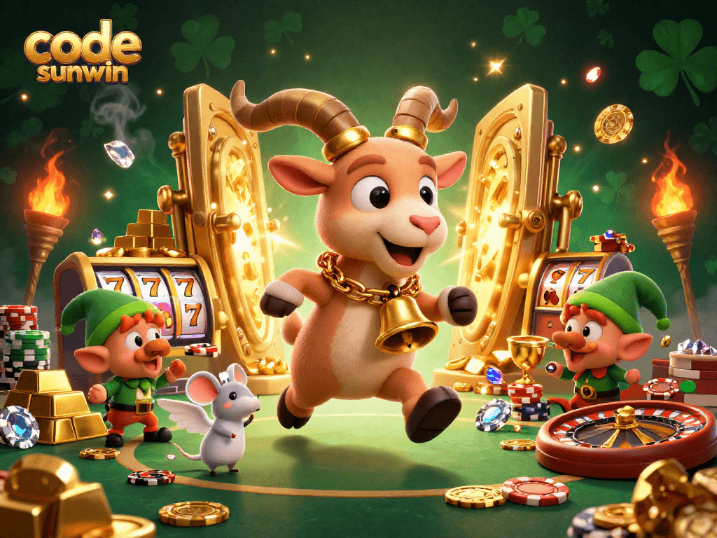 Experience exciting gaming action with code sunwin at a festive casino featuring Krampus and cheeky gremlins.