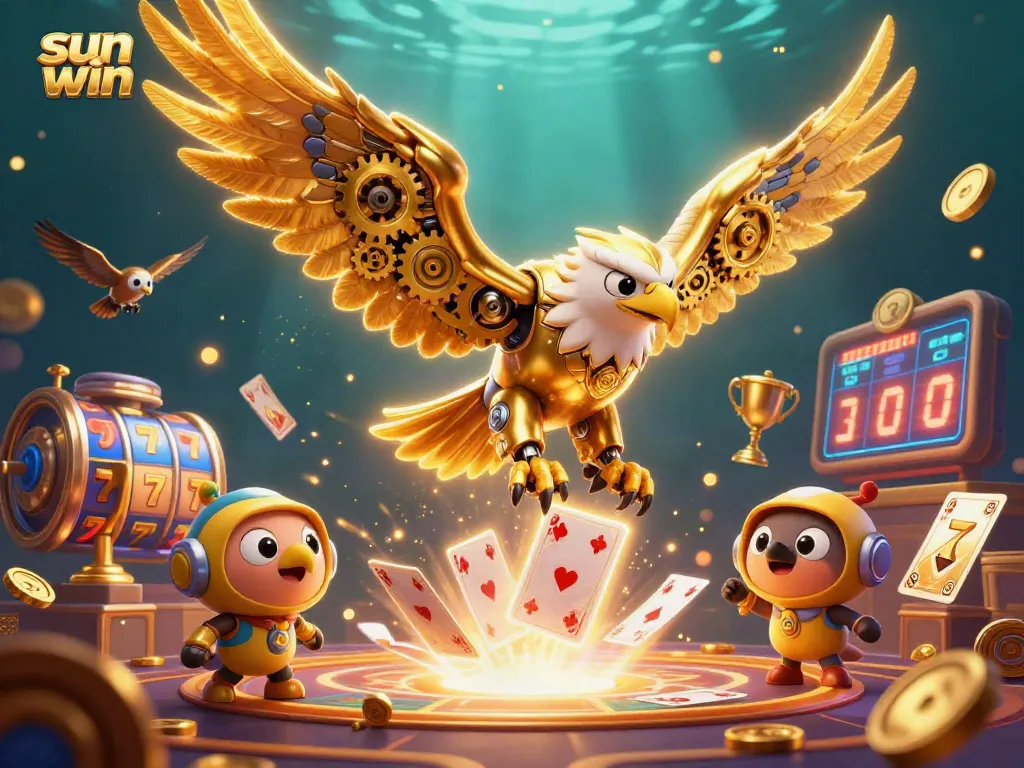 Experience thrilling moments in online gaming with sun win as a golden eagle symbolizes victory and excitement.