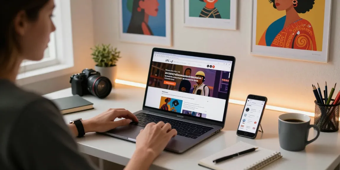 Content creator engaged in nsfw digital content creation in a stylish workspace.