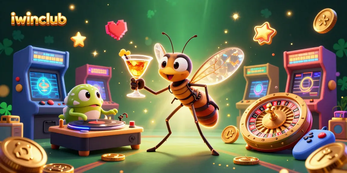 Experience thrilling games at iwinclub with a vibrant 3D illustration showcasing excitement and fun.