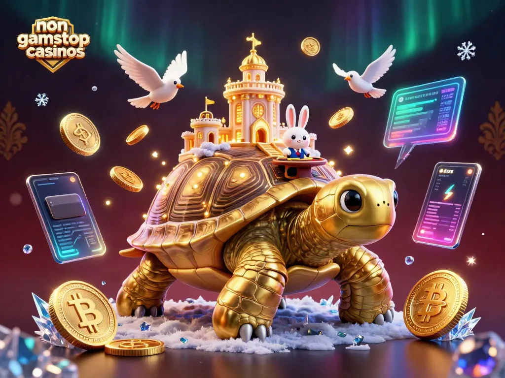 Experience thrilling games at non gamstop casinos with vibrant, animated scenes of luck and excitement.