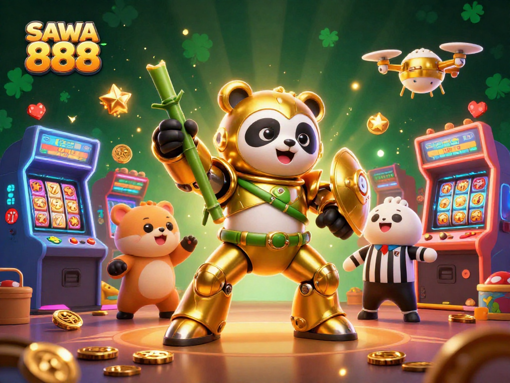 Experience fabulous wins with SAWA 888 in a vibrant, action-packed casino scene.