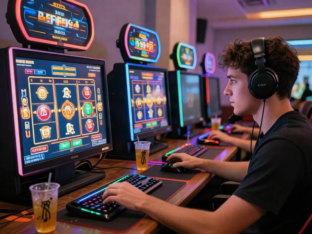 Player immersed in a thrilling da88 online gaming experience at home.