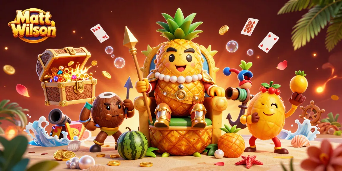 Engage in playful casino adventures with Matt Wilson, the golden pineapple king, and his tropical companions.