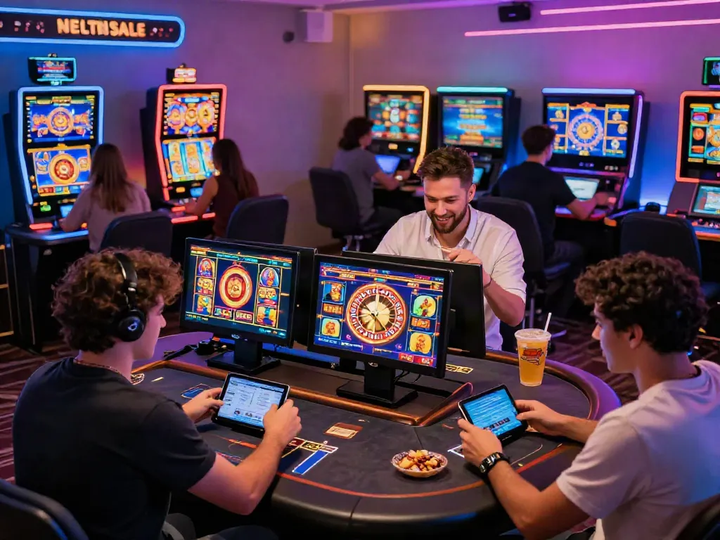 Best casinos not on gamstop scene with players at online gaming tables.