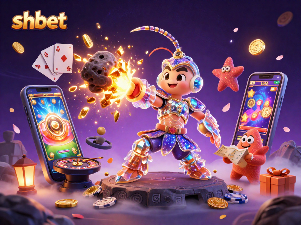 Engage with shbet in a vibrant 3D casino scene featuring thrilling slot games and dynamic gaming elements.