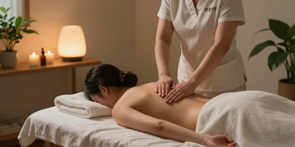 Relaxing scene of 정왕동출장마사지 with a professional masseuse in a tranquil home spa setting, showcasing soothing ambiance and wellness details.