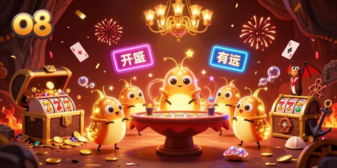 Experience thrilling wins with o8 at a vibrant casino scene featuring glowworms and golden treasures.