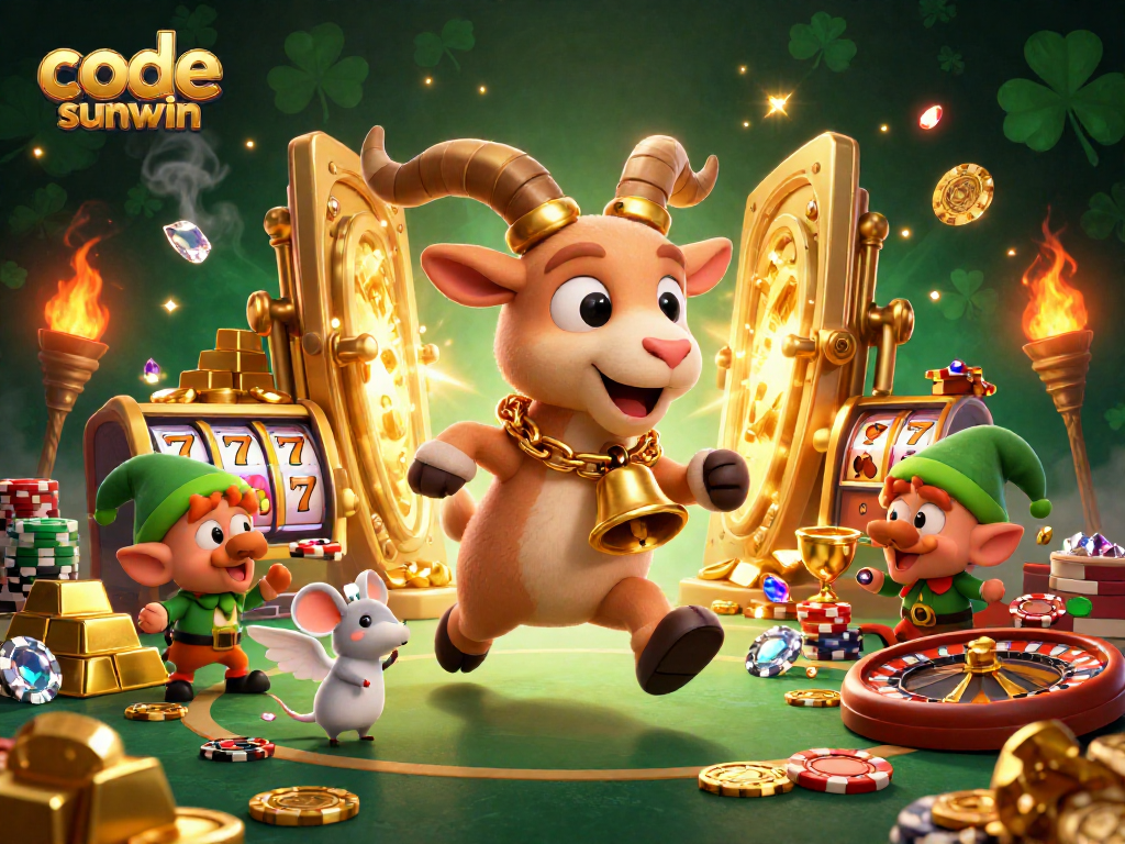 Experience exciting gaming action with code sunwin at a festive casino featuring Krampus and cheeky gremlins.