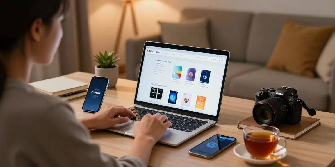 Customer exploring clone cards for sale in a cozy home office.