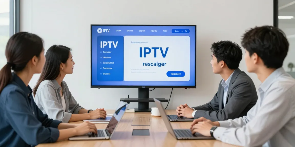 Trusted IPTV subscription provider discussing options with local clients in a professional setting.