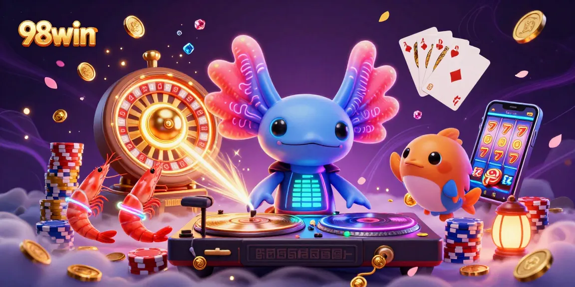 Experience vibrant casino excitement with the 98win game elements and lively characters.