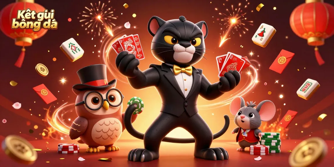 Engage in Kết quả bóng đá with vibrant 3D characters and celebratory casino elements.