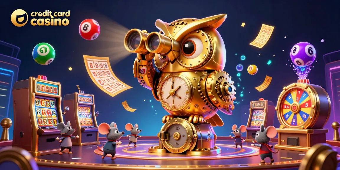 Experience the excitement at a credit card casino with a vibrant, dynamic scene of games and characters.