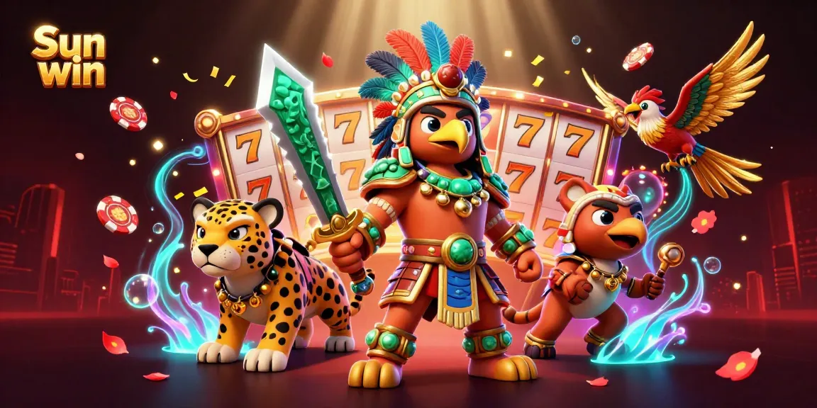Experience the thrill of Sun win with a vibrant casino scene featuring legendary characters and dynamic slot games.