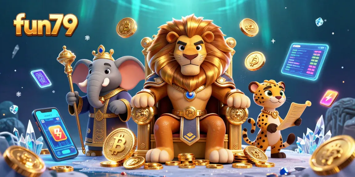 Experience vibrant gaming dynamics at fun79 with illustrated characters representing royal victory and crypto themes.