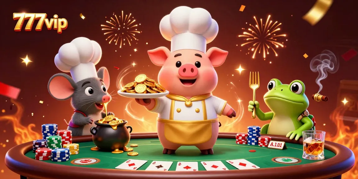 Experience winning with 777vip in this vibrant casino scene featuring gold coins and poker action.