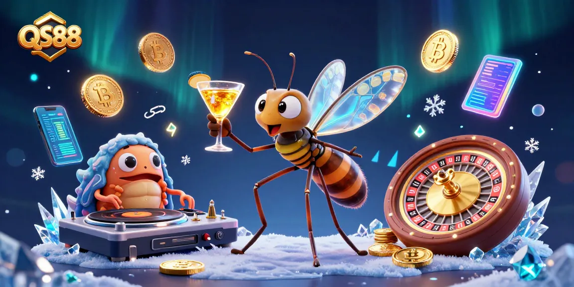 Experience the exciting offerings at QS88 Casino with colorful, engaging illustrations showcasing unique casino elements.