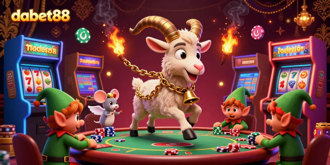 Dabet88 engages players in an exciting casino adventure filled with vibrant games and festive characters.