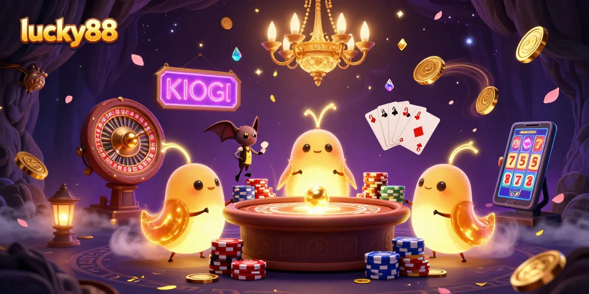 Experience thrilling action with lucky88 as glowworms illuminate a vibrant cave casino scene.