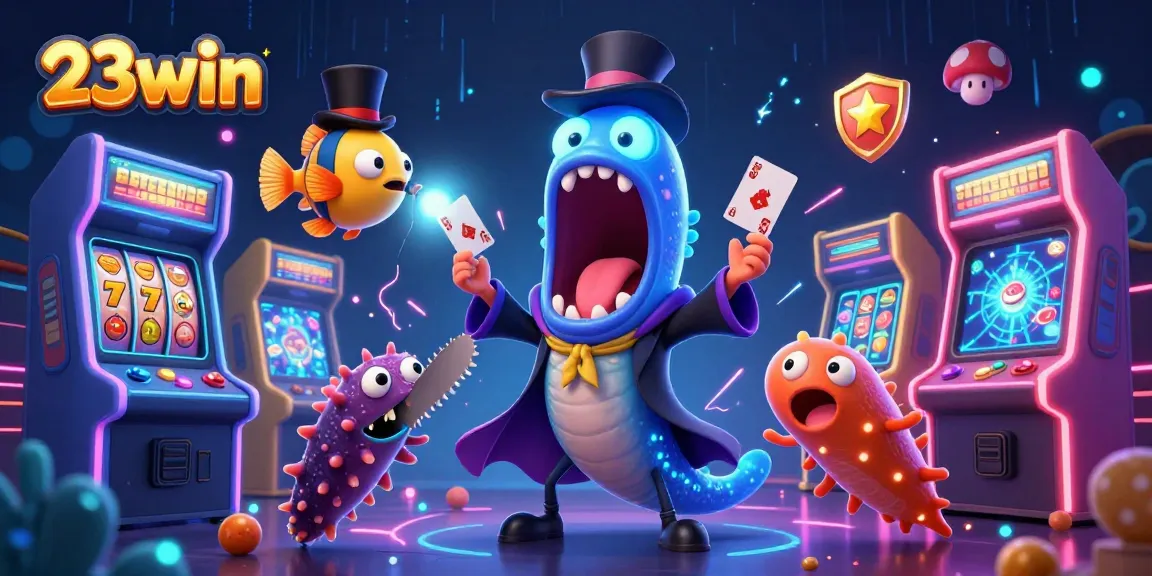 Experience magical card tricks with 23win in a vibrant underwater casino scene filled with game elements.